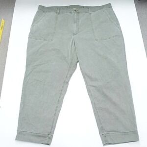 Old Navy Pants Womens 24 Gray Belted High Rise Regular Fit Chop Pockets Classic